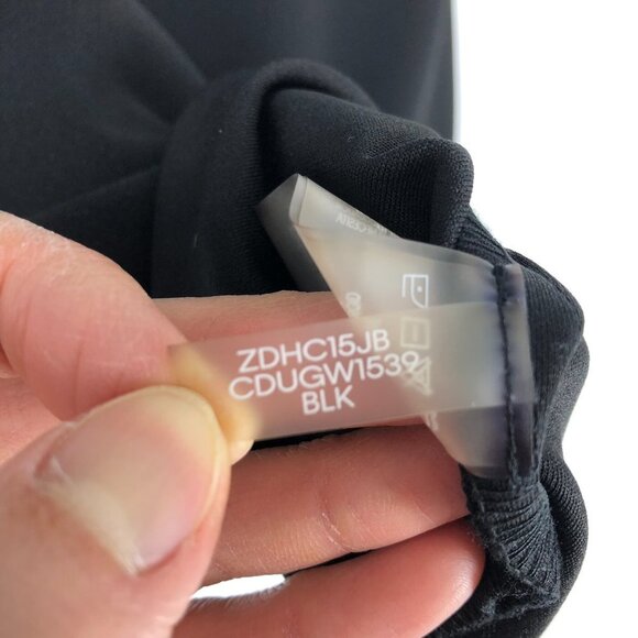 Calvin Klein Black Sheath Midi Sleeveless Dress Front Cutouts back zipup size 2 - Picture 7 of 15